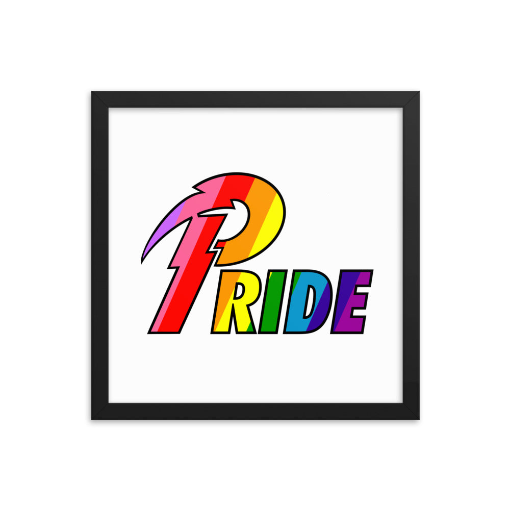 A Pride Bolt framed poster