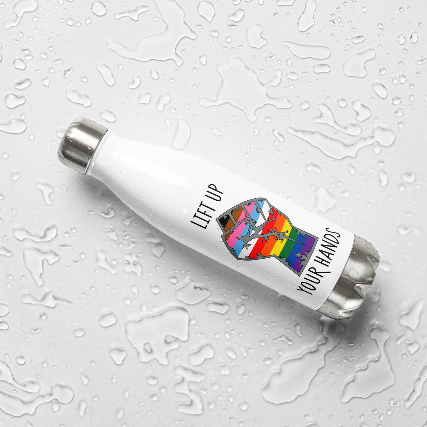 Lift Up Your Hands stainless steel water bottle