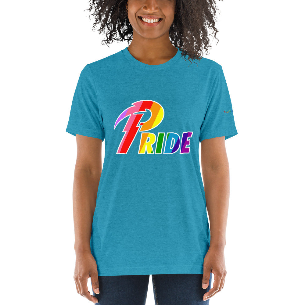 A Pride White Bolt short sleeve t-shirt