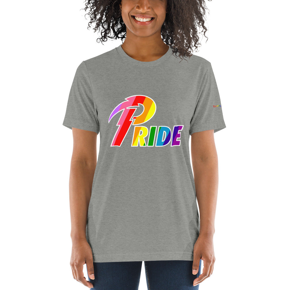 A Pride White Bolt short sleeve t-shirt