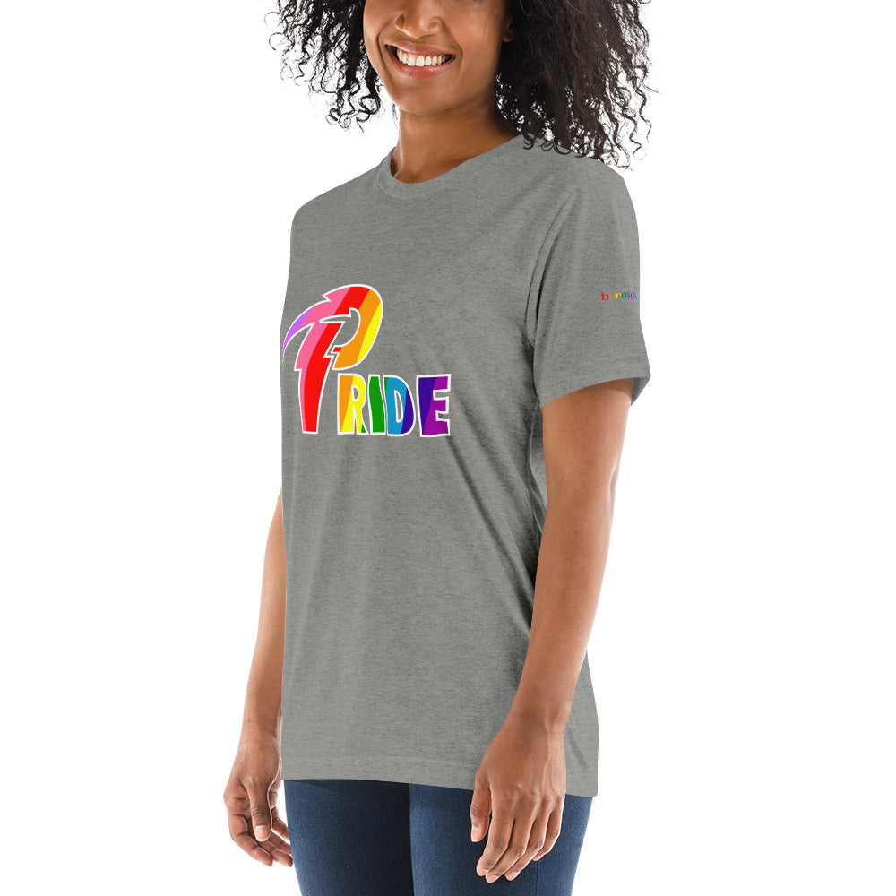A Pride White Bolt short sleeve t-shirt