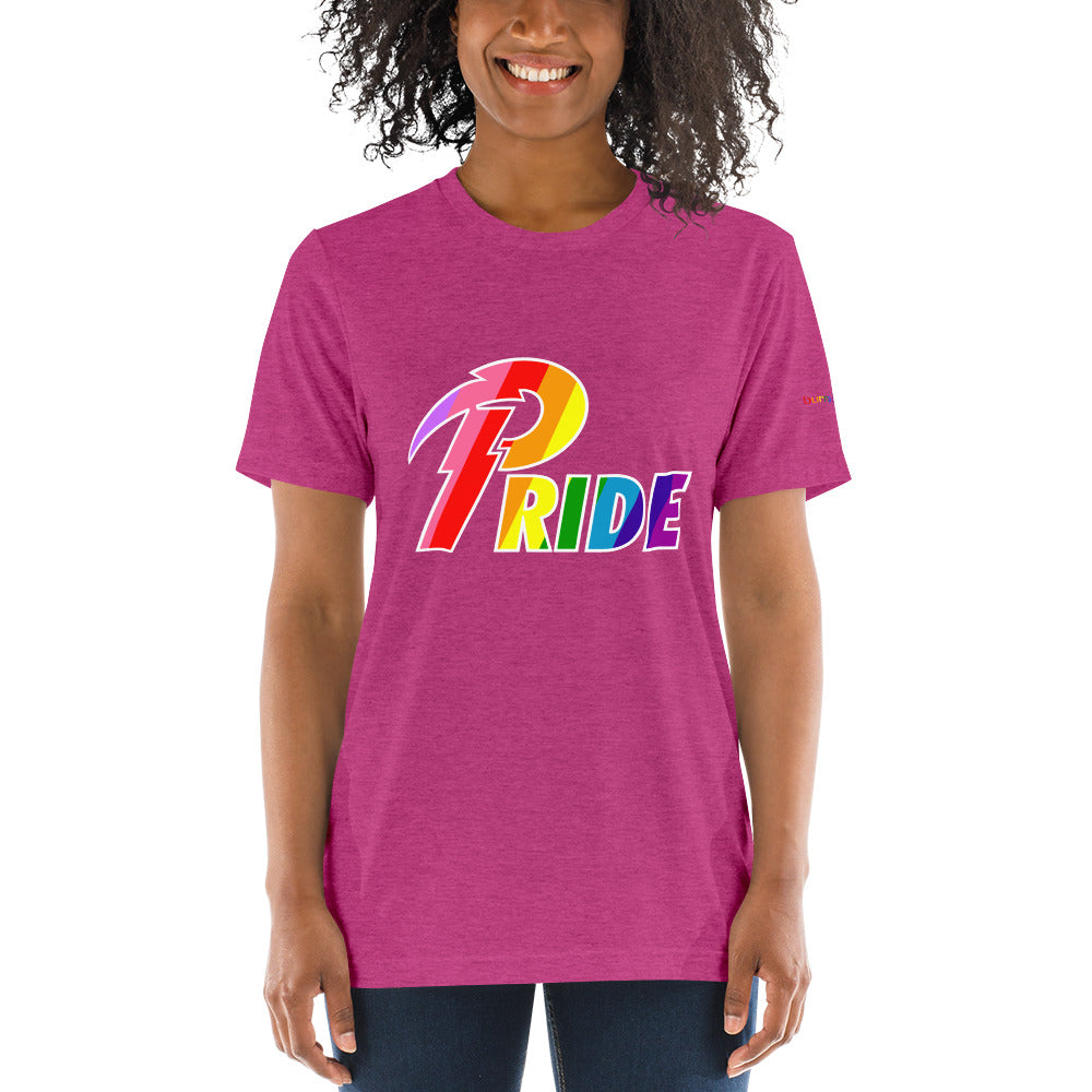 A Pride White Bolt short sleeve t-shirt