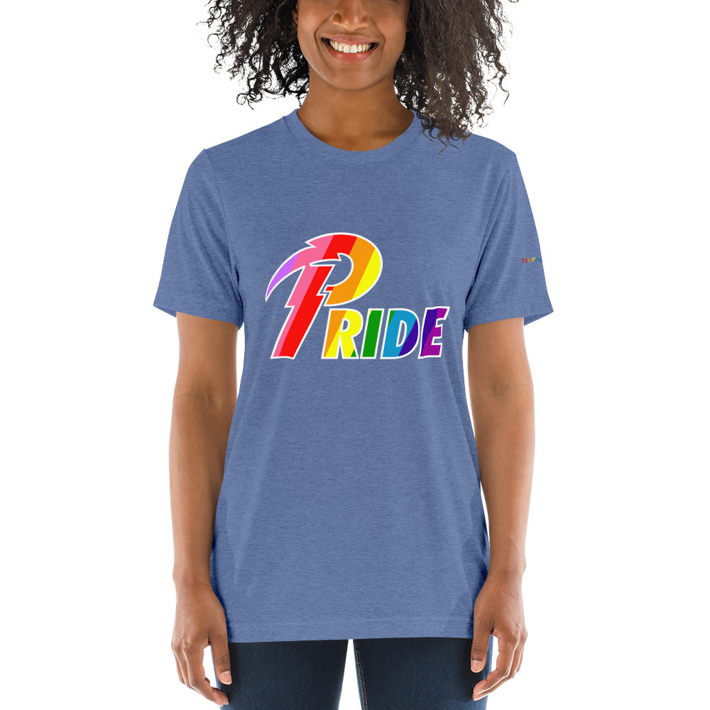 A Pride White Bolt short sleeve t-shirt