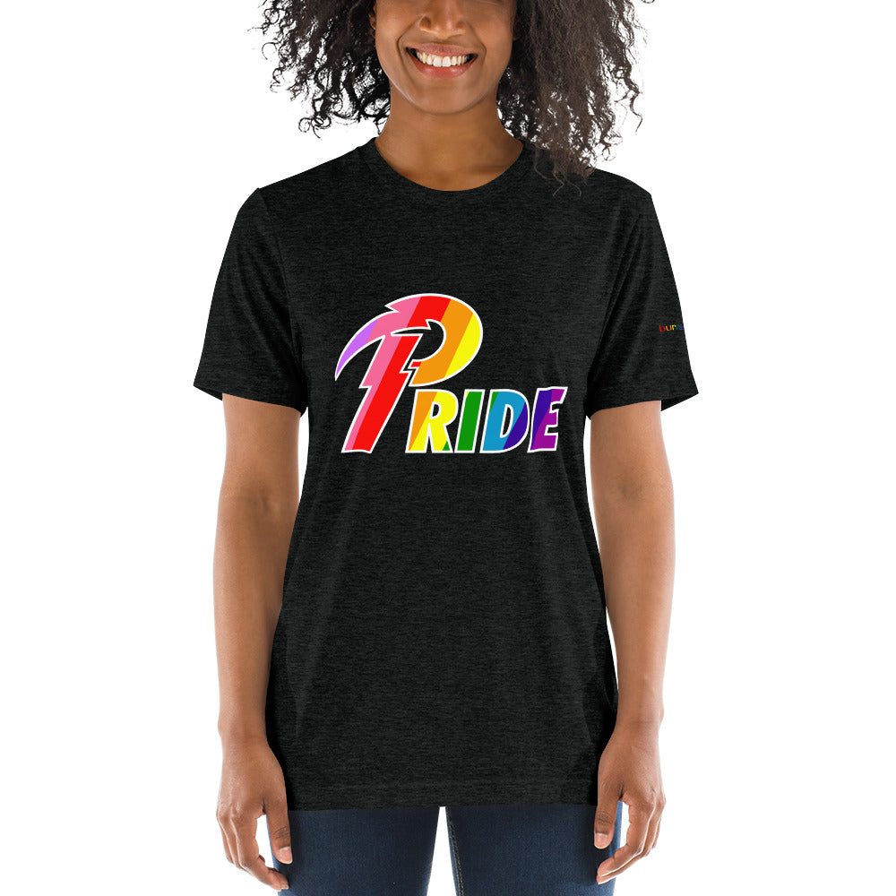 A Pride White Bolt short sleeve t-shirt