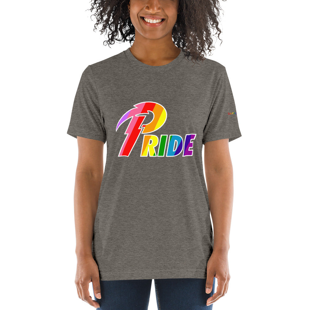A Pride White Bolt short sleeve t-shirt