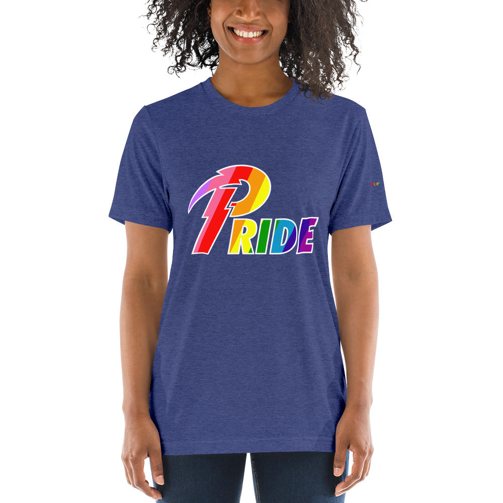 A Pride White Bolt short sleeve t-shirt