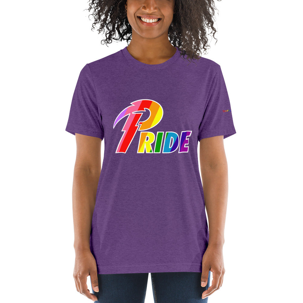 A Pride White Bolt short sleeve t-shirt
