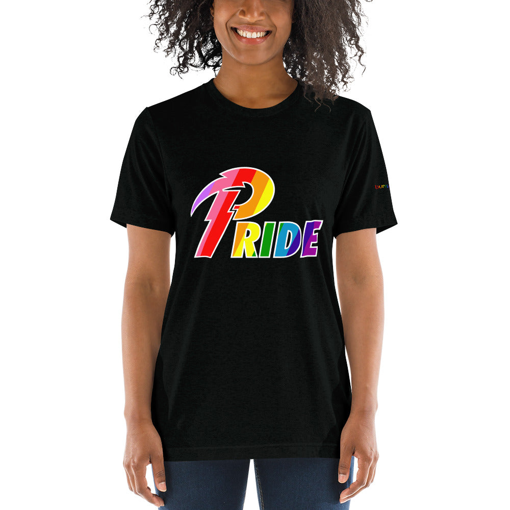 A Pride White Bolt short sleeve t-shirt