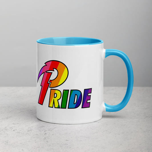 A Pride Bolt mug with color inside