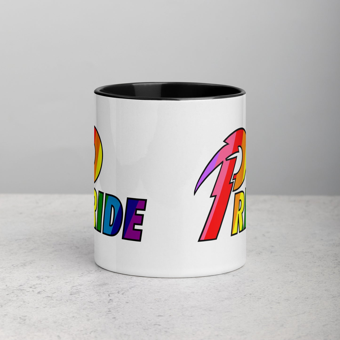 A Pride Bolt mug with color inside
