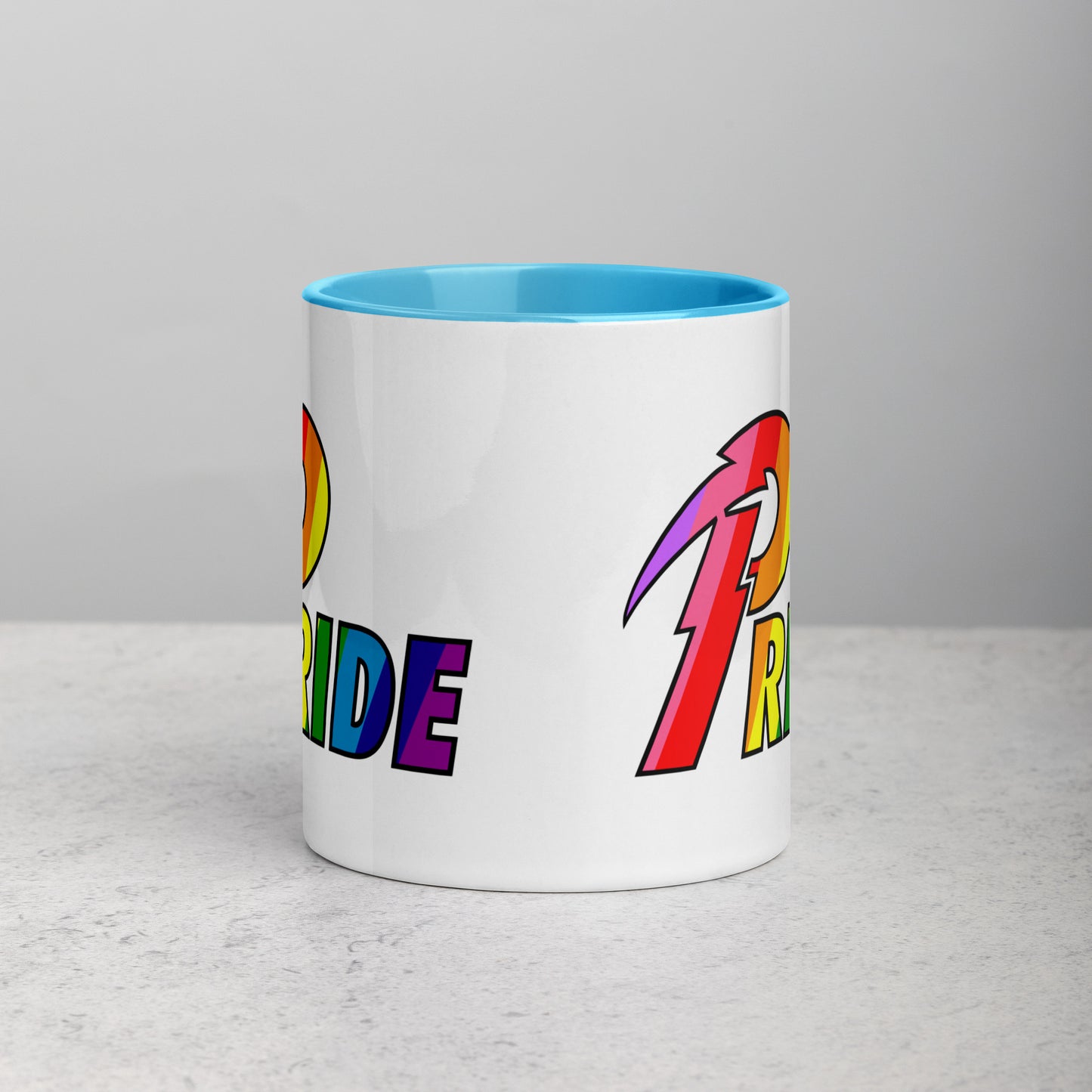 A Pride Bolt mug with color inside