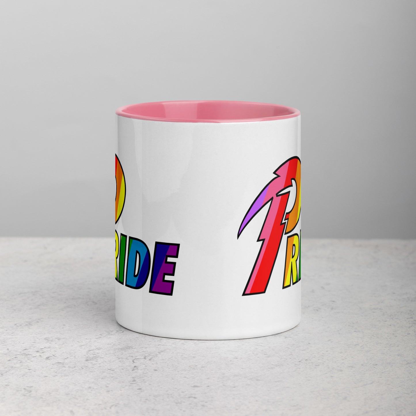 A Pride Bolt mug with color inside